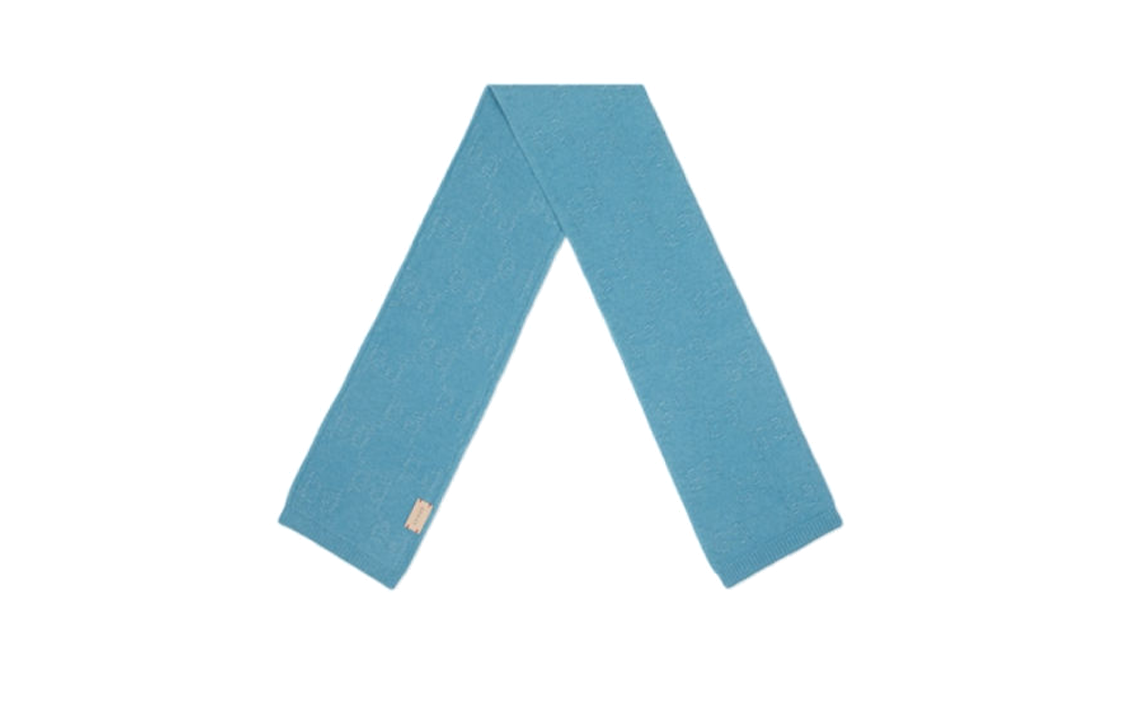 GUCCI Wool Knit Logo Scarf for Kids - Blue. 7017104K206 圖 3