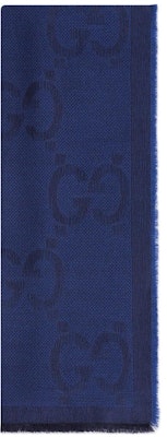 GUCCI 藍色羊毛針織圍巾 6951394GA104168 Order GUCCI 藍色羊毛針織圍巾 6951394GA104168