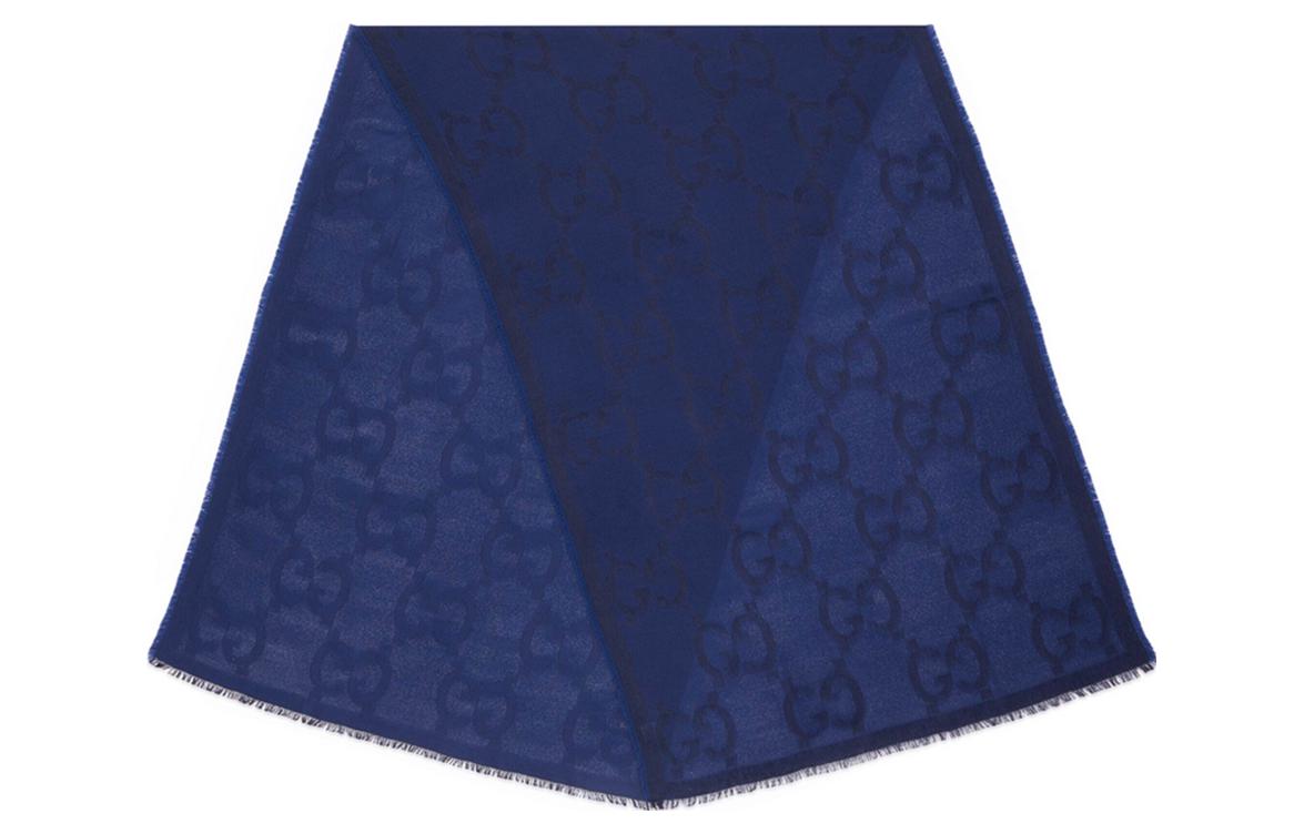 Lookbook GUCCI 藍色羊毛針織圍巾 6951394GA104168