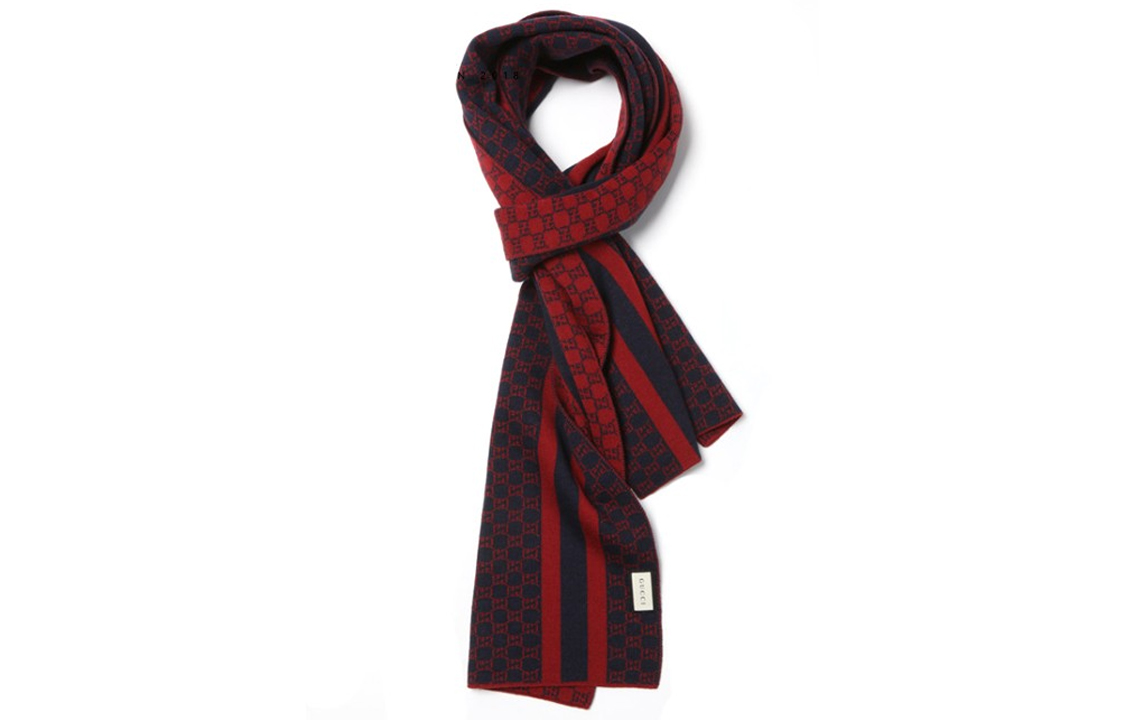 GUCCI Wool Knitted Scarf Unisex Couple Red/Black 438253-3G206-6268 圖 3