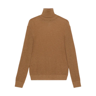 GUCCI Wool Mohair Turtleneck Jumper Brown Sweater. 752308-XKDFN-2602