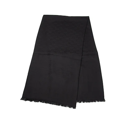 GUCCI Wool Scarf Unisex Black 387563-3G646-1000