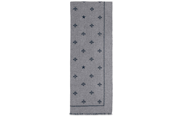 GUCCI Wool Scarf with Bee and Star Pattern Unisex 430583-4G200-1468 圖 2