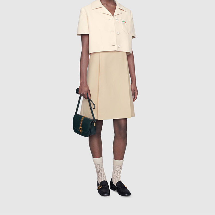 GUCCI Wool Silk Sleeveless A-Line Dress White 631483-ZAD88-9205 圖 3