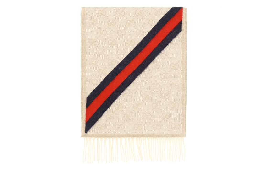 Cheap GUCCI Woolen Scarf Unisex Couple Style Black Gray + Off-White 570603