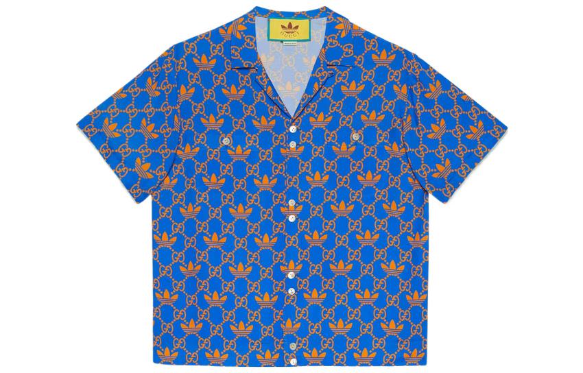 Order GUCCI x adidas Polo de Manga Corta con Estampado del Logo Azul. 702467-ZALAQ-7447