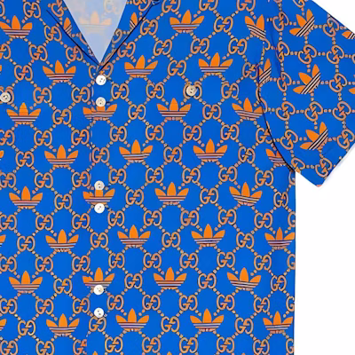 GUCCI x adidas Polo de Manga Corta con Estampado del Logo Azul. 702467-ZALAQ-7447 Purchase GUCCI x adidas Polo de Manga Corta con Estampado del Logo Azul. 702467-ZALAQ-7447