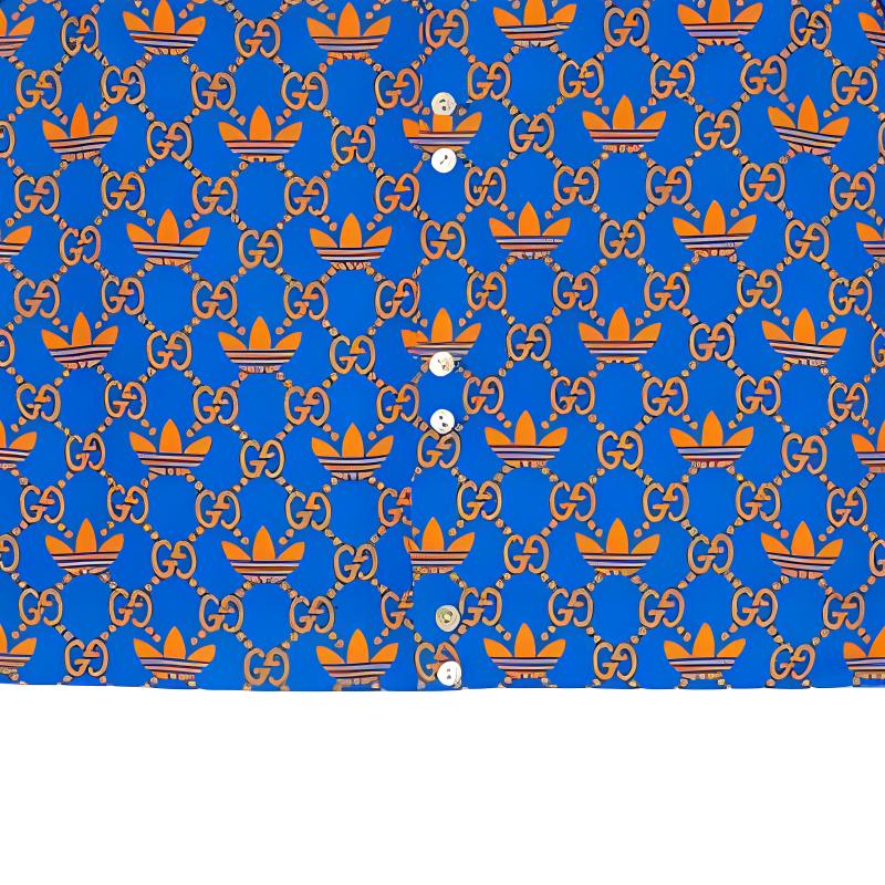 Details for GUCCI x adidas Polo de Manga Corta con Estampado del Logo Azul. 702467-ZALAQ-7447