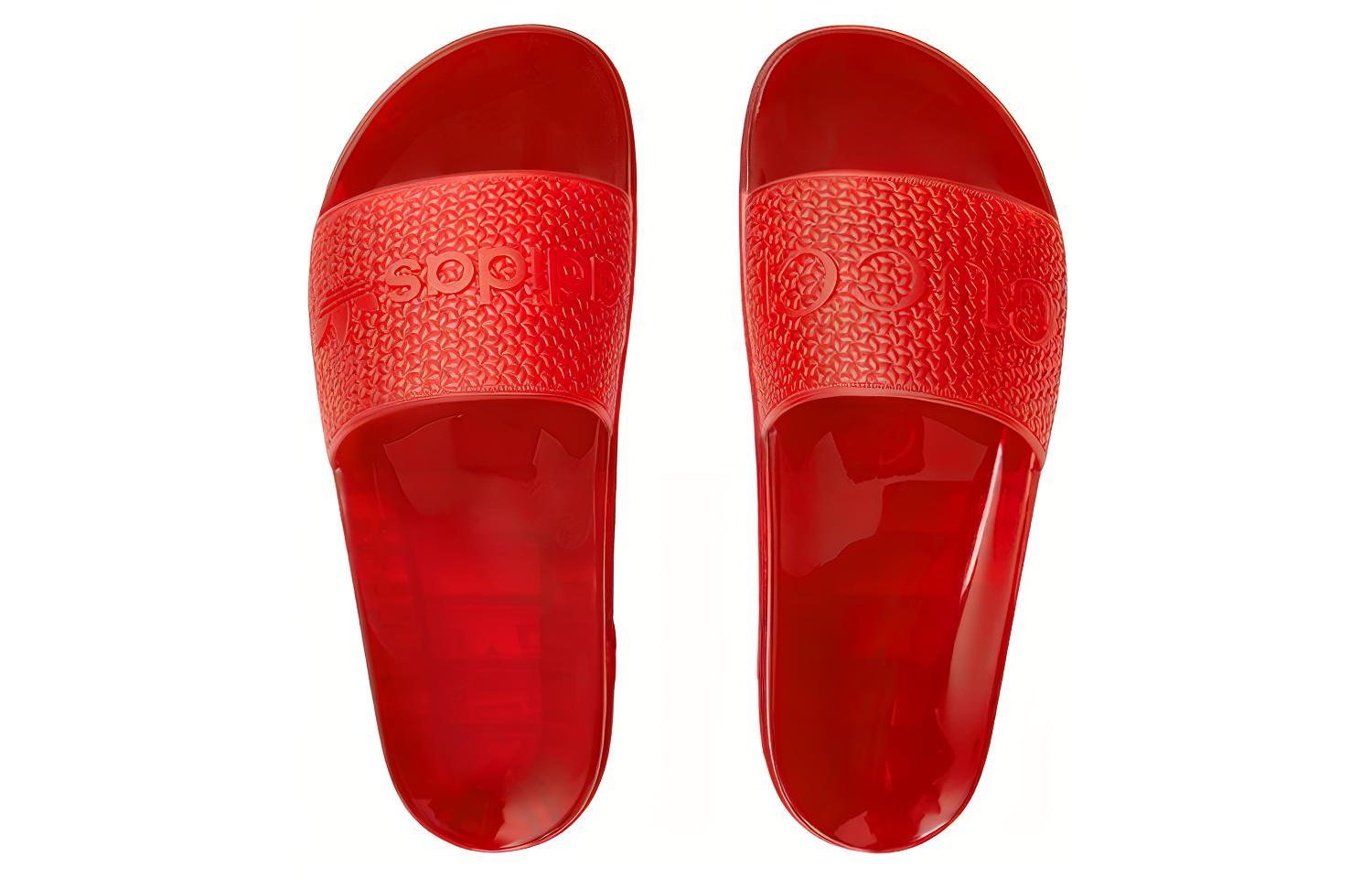 Shop Gucci×adidas アディレット スライド (レッド) 721229-JAACP-6501