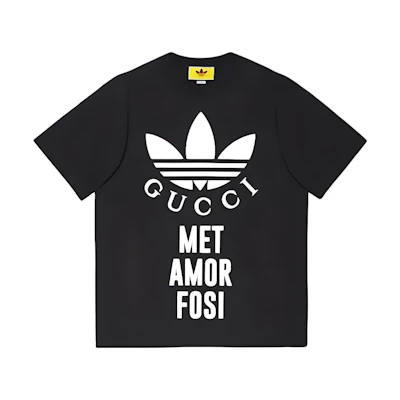 Gucci adidas Black Logo Print Casual Crewneck T-Shirt 616036-XJEW3-1152