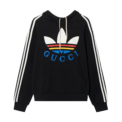 Gucci Adidas Black Logo Print Striped Sweatshirt 692107-XJEXB-1152