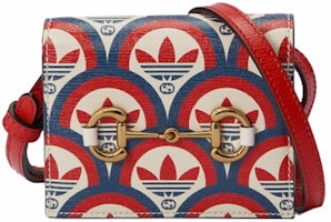 Gucci x adidas Card Case With Horsebit Blue/Red Gucci x adidas Card Case With Horsebit Blue/Red