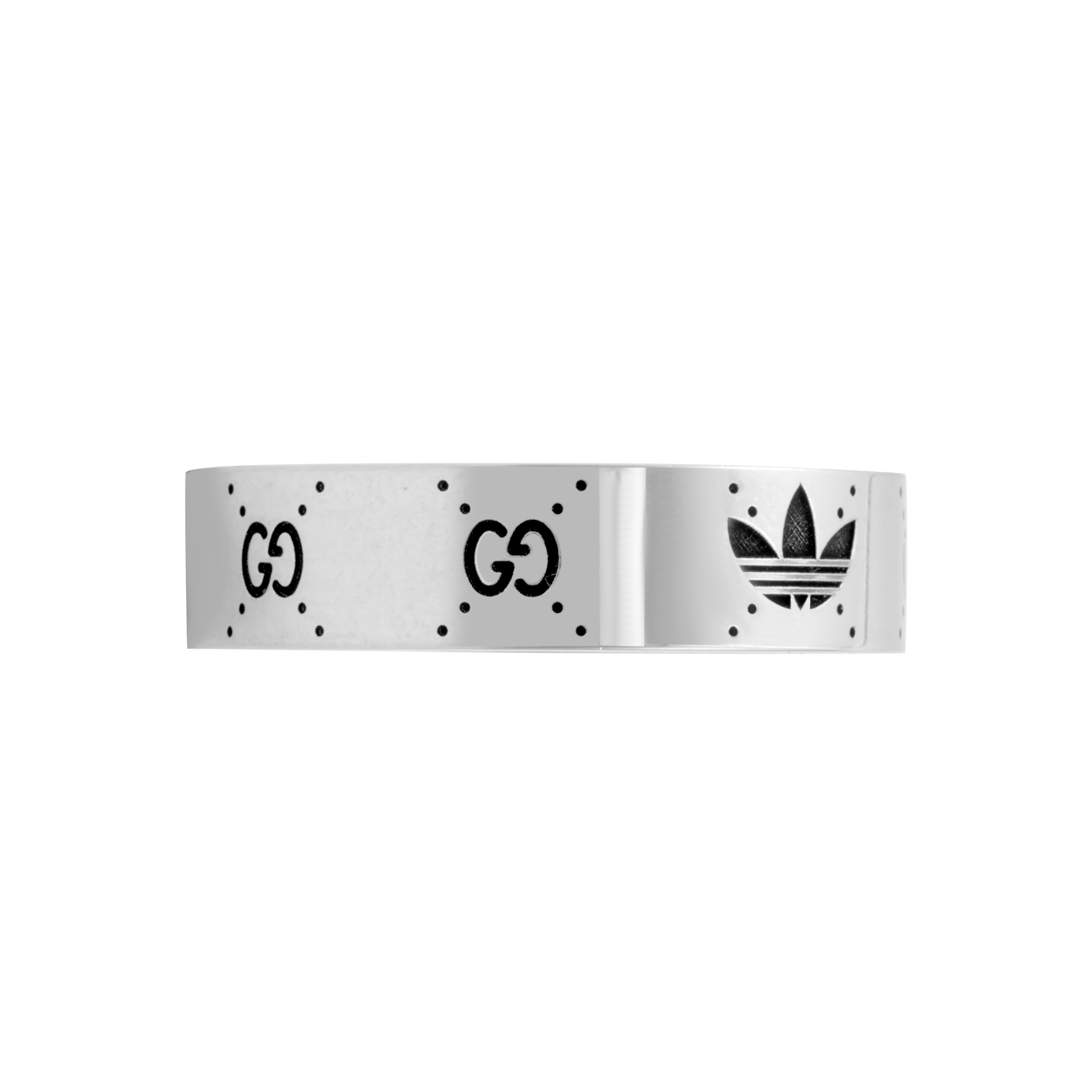 GUCCI x Adidas Classic Logo 925 Silver Ring Unisex Couple Design. 702764-J8400-0728