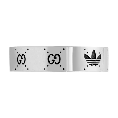 GUCCI Adidas Classic Logo 925 Silver Ring Unisex Couple Design. 702764-J8400-0728