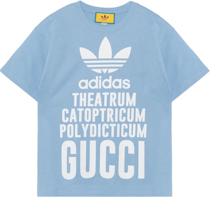 Gucci x Adidas Collab Logo Print Crew Neck T-Shirt Blue () 616036-XJEW2-4709 Buy Gucci x Adidas Collab Logo Print Crew Neck T-Shirt Blue () 616036-XJEW2-4709