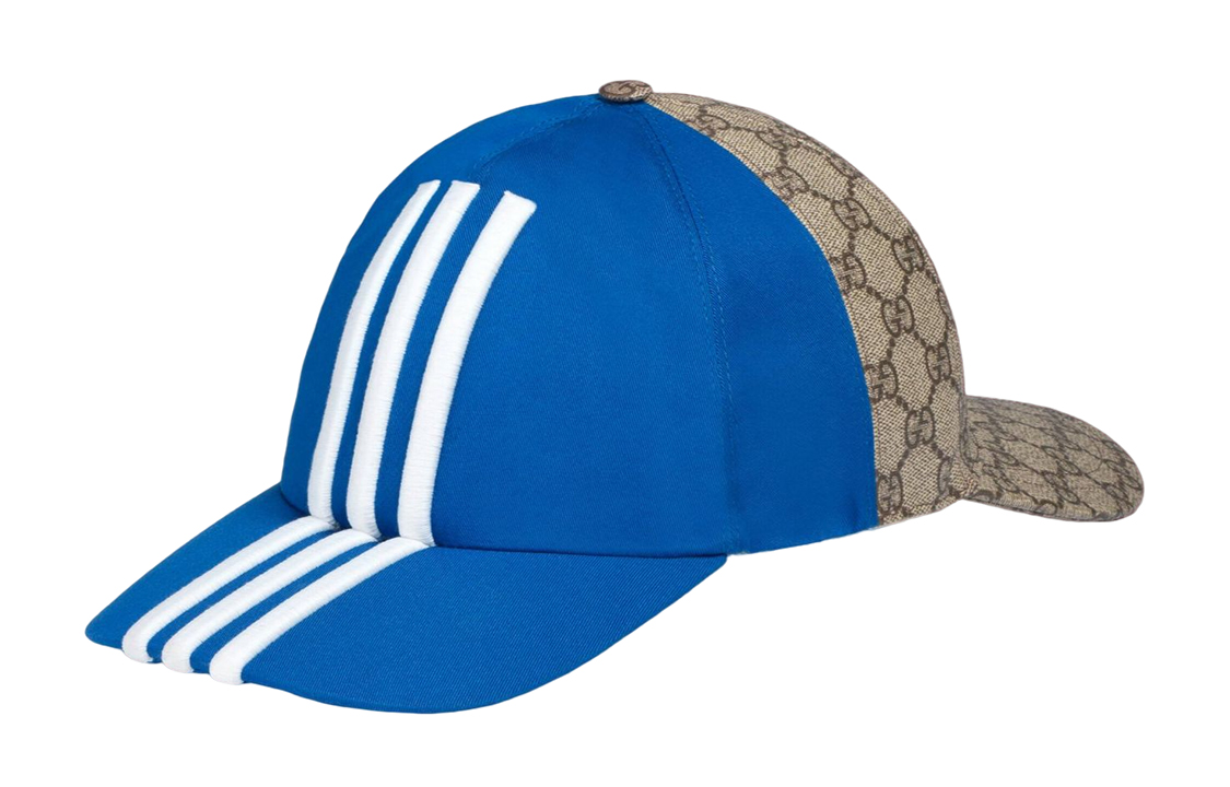 Lookbook GUCCI x Adidas聯名藍色棉質男士舒適棒球帽。 719406-4HAST-9768