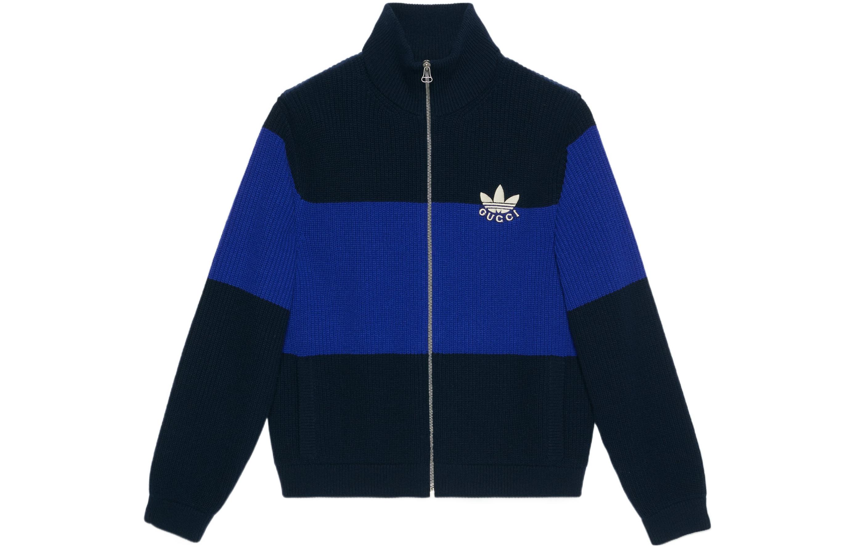 Gucci x adidas Deep Blue Logo Embroidery Long Sleeve Tee 700447-XKCH7-4237