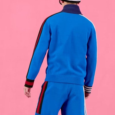 GUCCI x ADIDAS Embroidered Logo Striped Track Jacket Unisex - Blue. 700476-XKCIF-4447 Details for GUCCI x ADIDAS Embroidered Logo Striped Track Jacket Unisex - Blue. 700476-XKCIF-4447