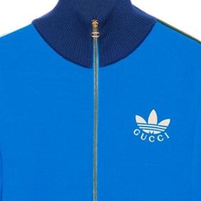 GUCCI x ADIDAS Embroidered Logo Striped Track Jacket Unisex - Blue. 700476-XKCIF-4447 Cheap GUCCI x ADIDAS Embroidered Logo Striped Track Jacket Unisex - Blue. 700476-XKCIF-4447