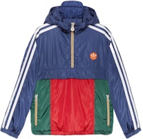 Gucci x adidas FW22 Blue Logo Patch Striped Hoodie 722520-ZALCQ-4348 Gucci x adidas FW22 Blue Logo Patch Striped Hoodie 722520-ZALCQ-4348