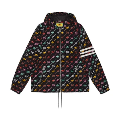 GUCCI adidas FW22 GG Trefoil Floral Printed Hoodie Jacket Multicolor. 722262-ZALCI-1134