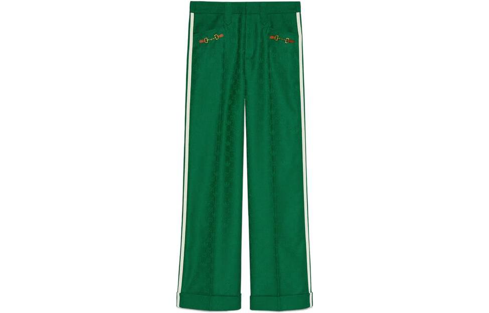 Gucci adidas FW22 Green Monogram Logo Relaxed Fit Pants for Men 696656-Z8A2B-3229
