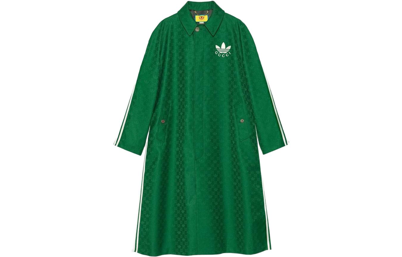Gucci adidas FW22 Green Trefoil Logo Long Sleeve Coat 715841-ZAKUN-3229