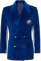 Gucci x Adidas FW22 Logo Embroidered Collared Blue Blazer 715570-ZAKQJ-4593 Gucci x Adidas FW22 Logo Embroidered Collared Blue Blazer 715570-ZAKQJ-4593