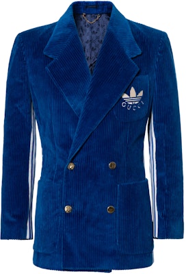 Gucci x Adidas FW22 刺绣标志蓝色西装外套带领 715570-ZAKQJ-4593 Buy Gucci x Adidas FW22 刺绣标志蓝色西装外套带领 715570-ZAKQJ-4593