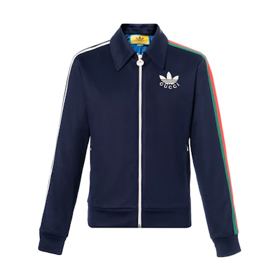 Gucci adidas FW22 Navy Striped Embroidered Collar Jacket 692112-XJEKX-4904