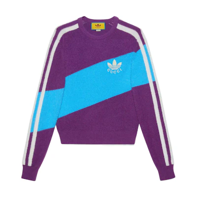 Gucci adidas FW22 Purple Embroidered Logo Sweater 723092-XKCTZ-5998