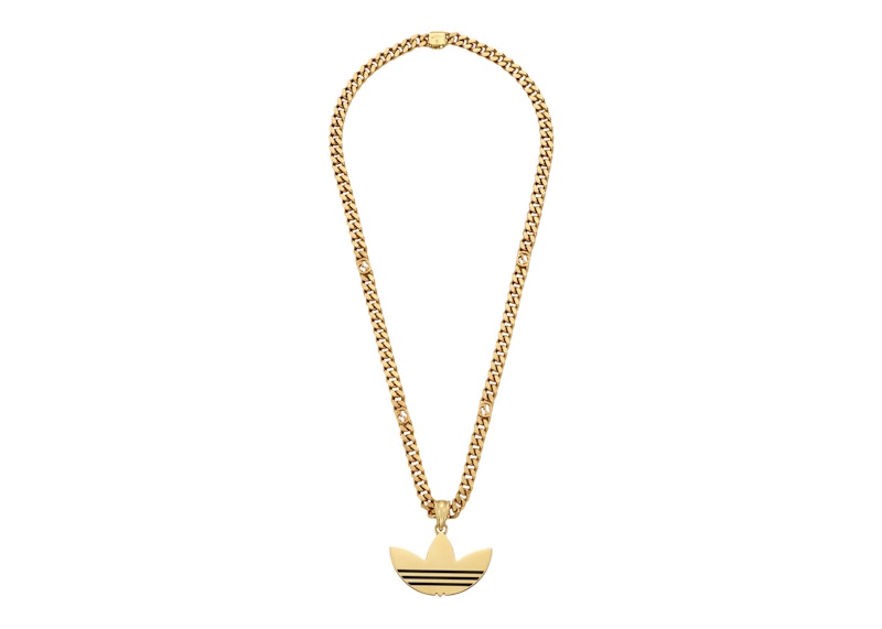 Order Gucci x adidas 金色Gourmette Trefoil吊墜項鍊