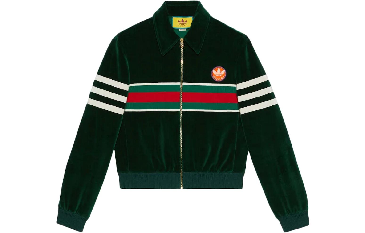 Gucci x adidas Green Striped Zip Jacket for Men 691782-XJEKT-3229