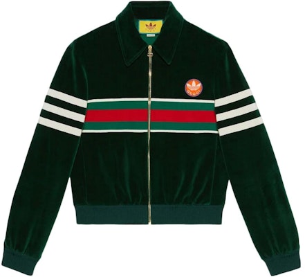 Jaket Resleting Pria Gucci x adidas Hijau dengan Garis Striped 691782-XJEKT-3229 Buy Jaket Resleting Pria Gucci x adidas Hijau dengan Garis Striped 691782-XJEKT-3229