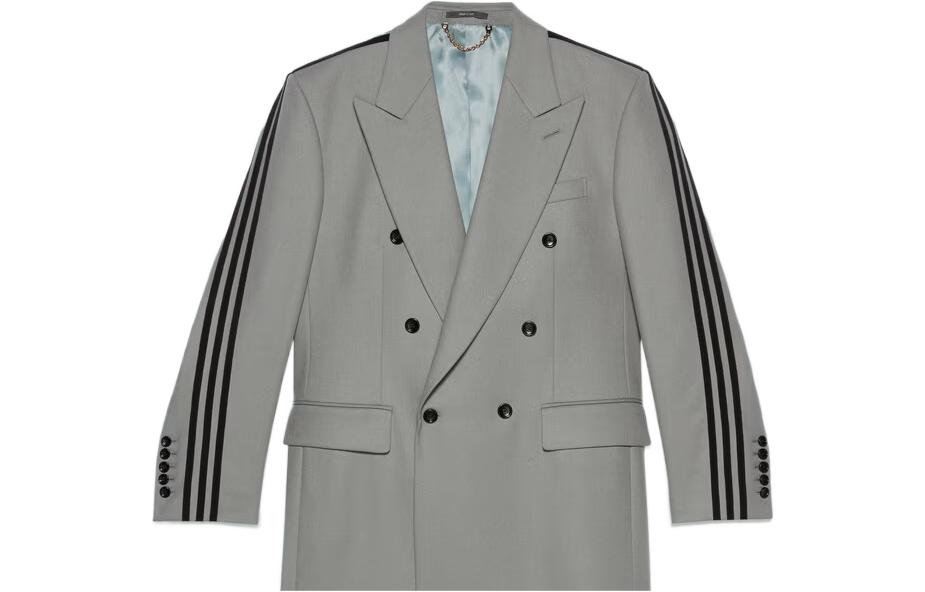 Gucci adidas Grey Solid Button-Up V-Neck Jacket 720173-ZAD94-1110