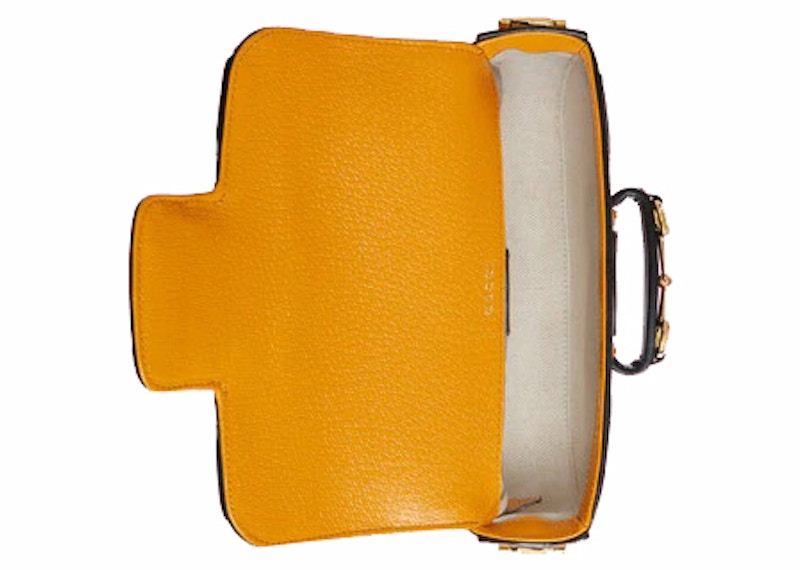 Lookbook Gucci x 阿迪达斯 Horsebit 1955 黄黑色单肩包