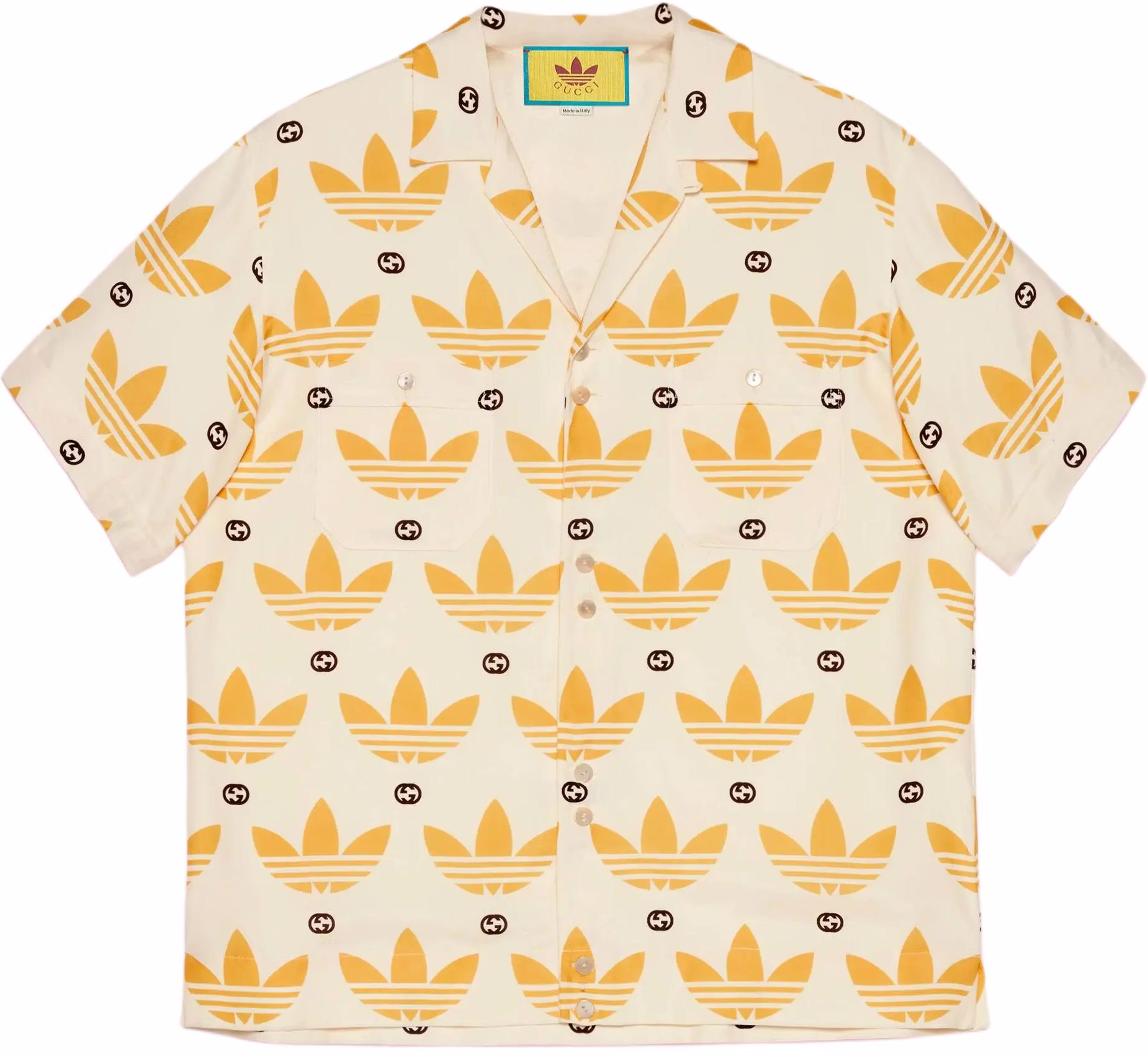 gucci-x-adidas-logo-print-cuban-collar-short-sleeve-shirt-yellow-691523-zaixz-9285