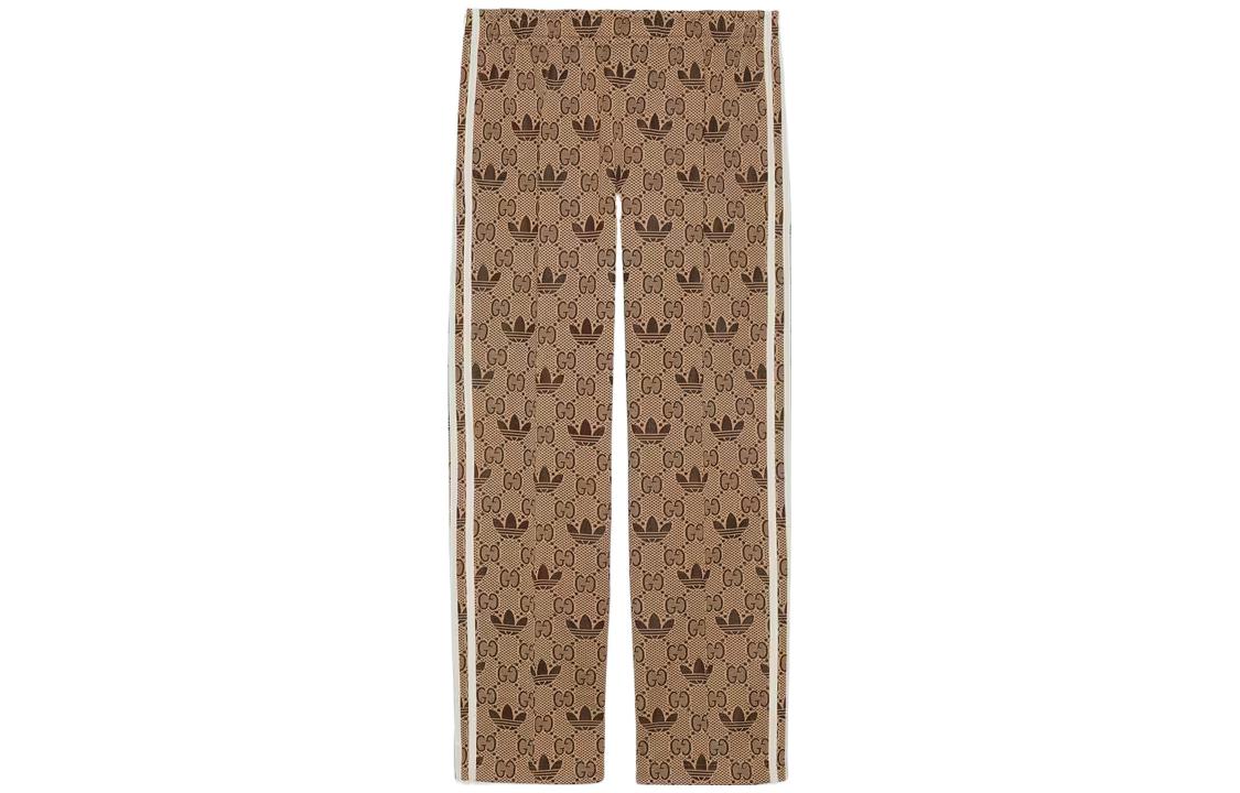 Gucci x Adidas Logo Print Knit Track Pants Brown 722999-XJE1O-9742