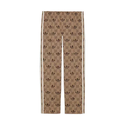 Gucci Adidas Logo Print Knit Track Pants Brown 722999-XJE1O-9742