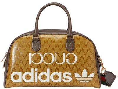 Gucci x 阿迪达斯 中号旅行袋 米色/棕色 Buy Gucci x 阿迪达斯 中号旅行袋 米色/棕色