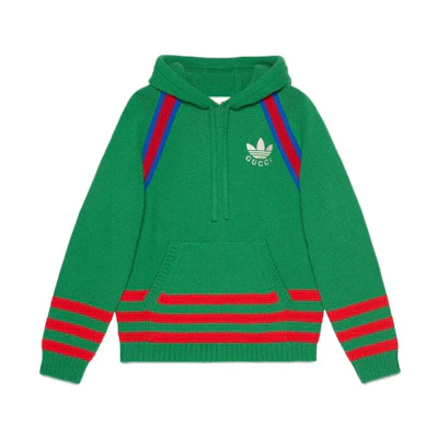 Gucci adidas Neo Green Striped Print Hoodie Sweater 723079-XKCUT-3229