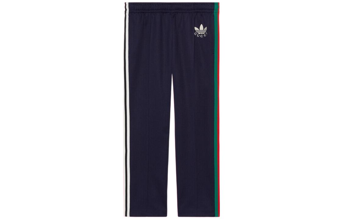 Gucci x adidas Originals FW22 Logo Embroidered Striped Pants Navy Blue 692113-XJEKX-4904