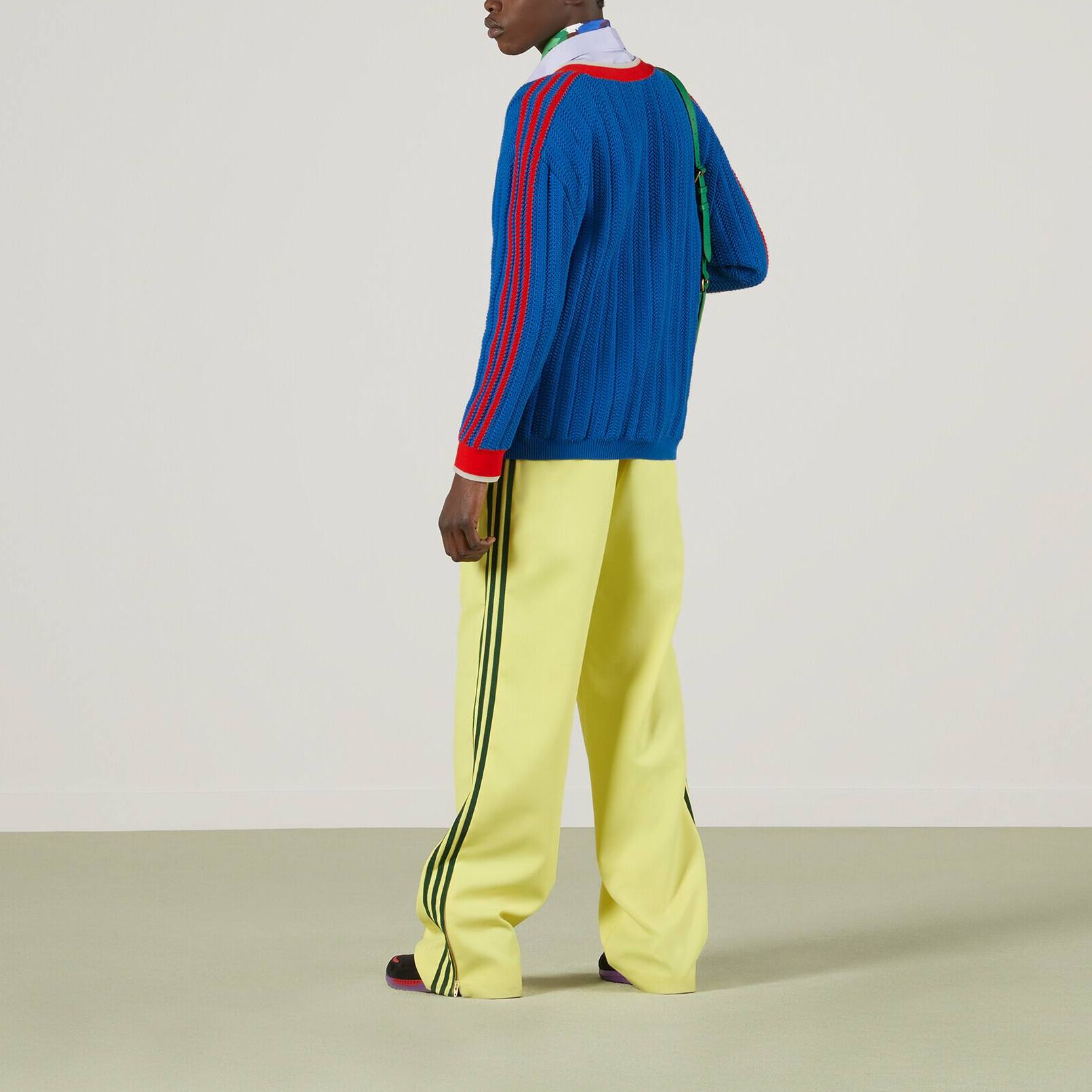 Shop GUCCI x adidas Originals FW22 Logo V-Neck Cardigan Sweater  Blue 701468-XKCDW-4153