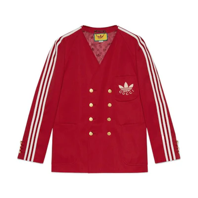 Gucci Adidas Originals FW22 Striped Logo Print Blazer Red () 707683-ZAKQN-6429