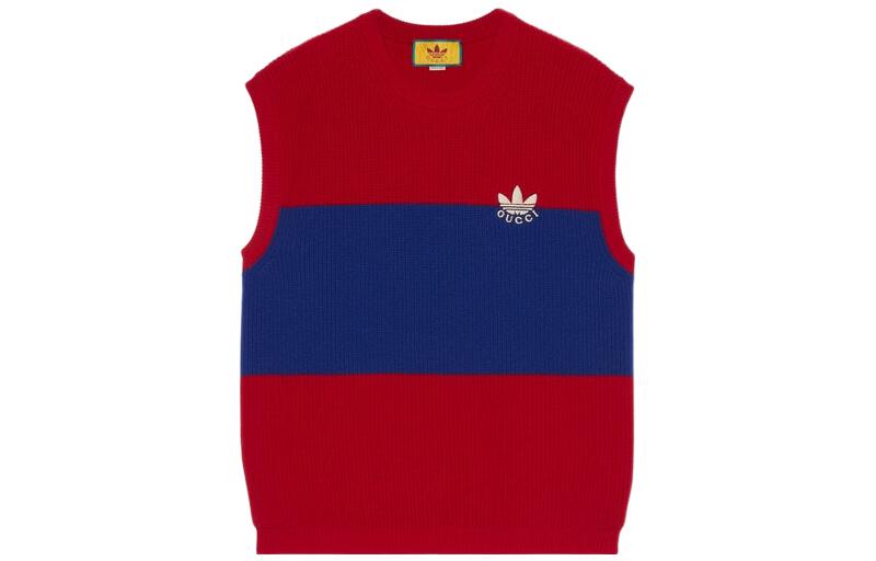 Gucci x adidas Originals FW22 Trefoil Logo Sleeveless Red Sweater () 700449-XKCH7-6302
