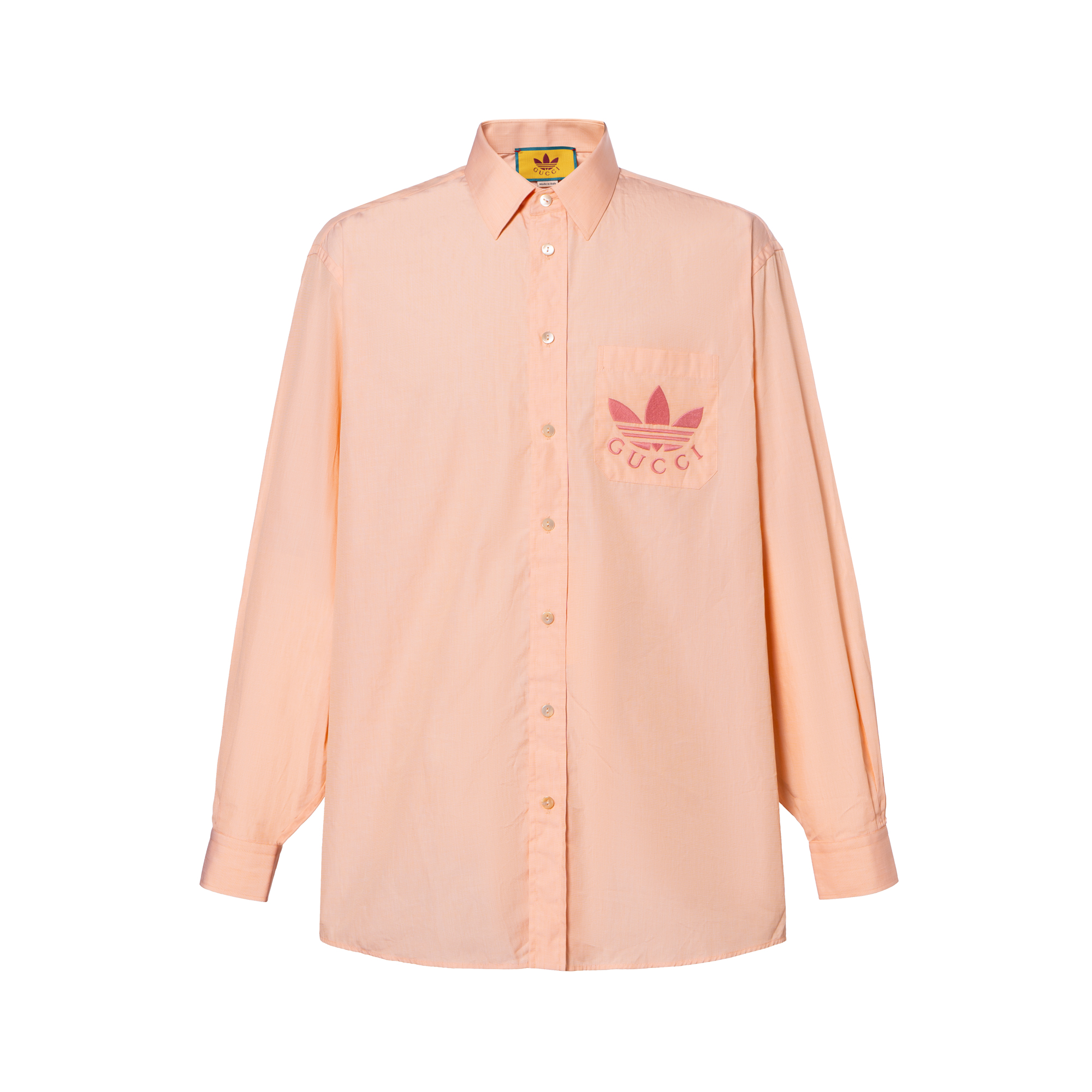 Gucci Adidas Originals Pink Logo Embroidered Long-Sleeve Shirt 691521-ZAJPM-5307