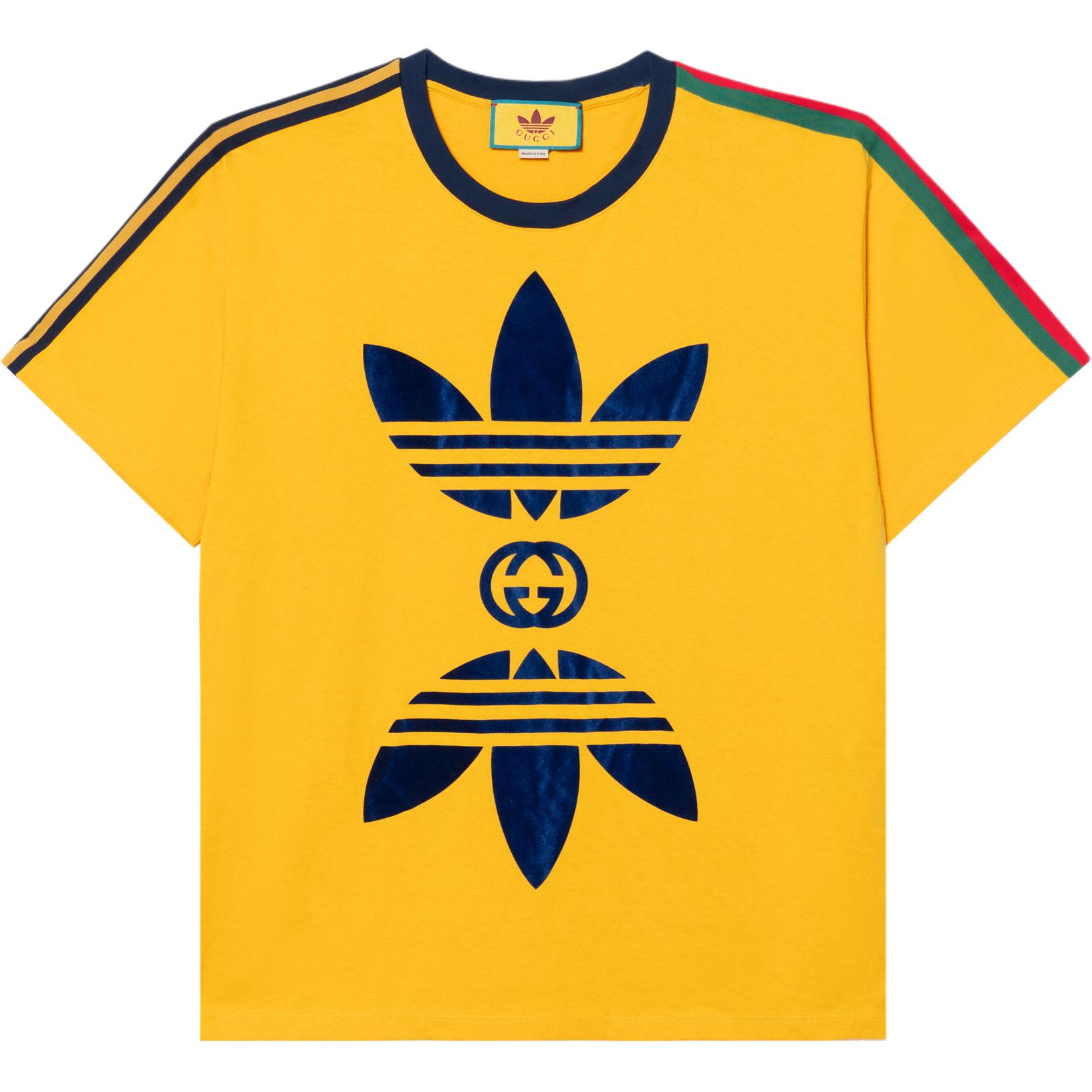 Gucci x adidas Originals SS22 Geometric Print Yellow Unisex Tee 691636-XJEKR-7219