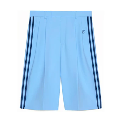 GUCCI adidas Originals SS23 Blue Pinstripe Relaxed Shorts Mens Casual Wear 722512-ZALDA-4670