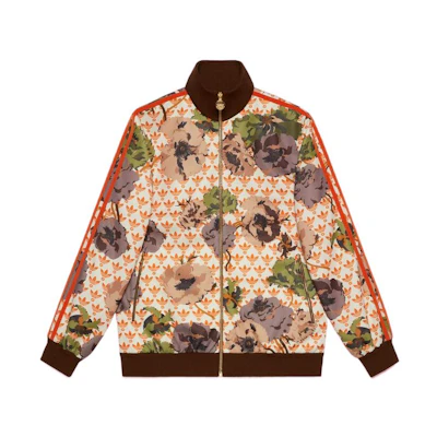 Gucci adidas Originals SS23 Orange Zip-Up Jacket with Stand Collar 692108-XJE1N-9082