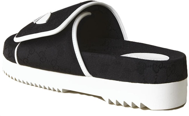 Gucci x adidas Slide Sandal 'Black GG Monogram' IE2275 Lookbook Gucci x adidas Slide Sandal 'Black GG Monogram' IE2275